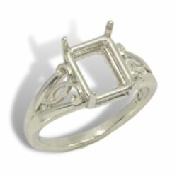 Emerald Artisan Scroll Pre-notched Ring Mounting