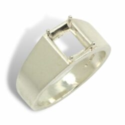 Men's Emerald Cut Smooth Pre-notched Ring Mounting