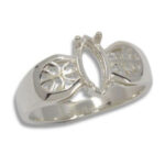 Marquise Filigree Pre-notched Ring Mounting