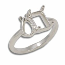 Toi et Moi Emerald and Pear Pre-notched Ring Mounting