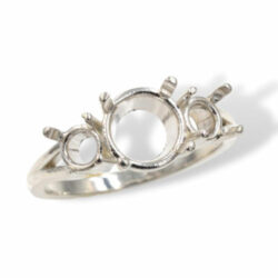 8mm Three Stone Pre-notched Ring Mounting