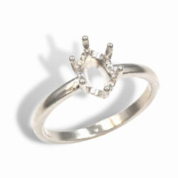 Oval 6 Prong Pre-notched Ring Mounting