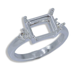 Emerald Side Accent East West Pre-notched Ring Mounting