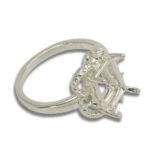Emerald Cut Accented Milgrain Pre-notched Ring Mounting