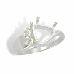 Trillion Six Prong Accented Pre-notched Ring Mounting
