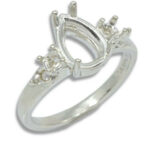Pear Double Accented Pre-notched Ring Mounting