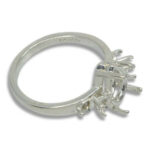 Pear Double Accented Pre-notched Ring Mounting