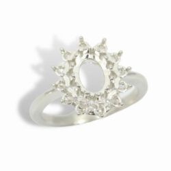 Oval Cabochon Cluster Ring Mounting