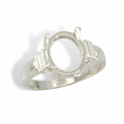 Oval Cabochon Tri-Slash Ring Mounting