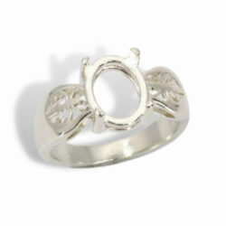 Oval Cabochon Filigree Ring Mounting