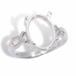 Oval Cabochon Vee Design Ring Mounting