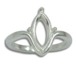 Marquise Solitaire Curved Band Pre-notched Ring Mounting