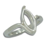 Marquise Solitaire Curved Band Pre-notched Ring Mounting