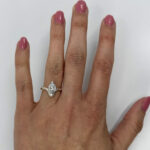 Lab Diamond 1.33ct D VS1 Marquise Solitaire Curved Band Ring