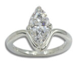 Lab Diamond 1.33ct D VS1 Marquise Solitaire Curved Band Ring