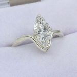 Lab Diamond 1.33ct D VS1 Marquise Solitaire Curved Band Ring