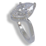 Lab Diamond 2.02ct E VVS2 Marquise Solitaire Curved Band Ring