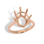 Oval 8 Prong Pre-notched Ring Mounting - Rose Gold