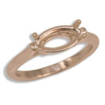 Marquise Horizontal Pre-notched Ring Mounting - Rose Gold
