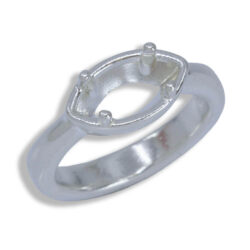 Aura Ring - East West Marquise Bezel Design with Prongs Pre-notched Mounting