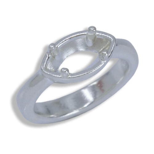 Aura Ring - East West Marquise Bezel Design with Prongs Pre-notched Mounting