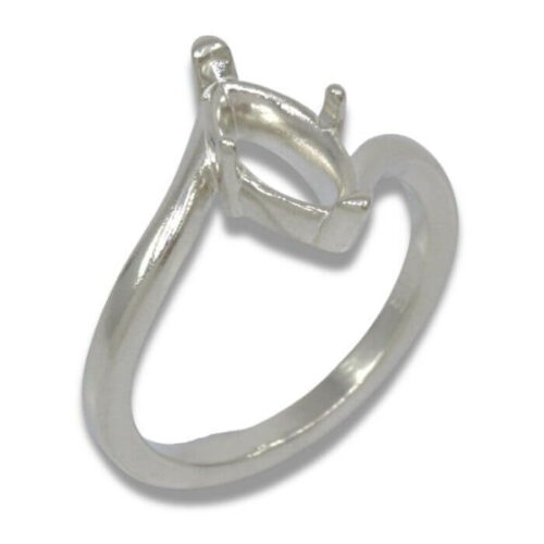 Marquise Solitaire Twist Pre-notched Ring Mounting