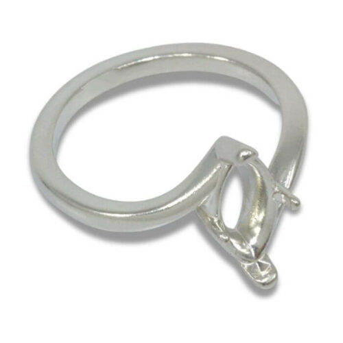 Marquise Solitaire Twist Pre-notched Ring Mounting