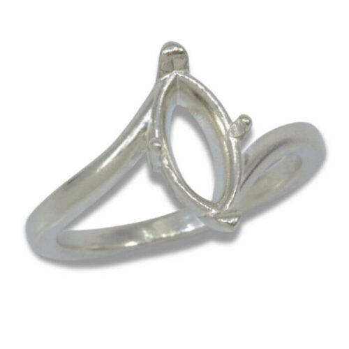 Marquise Solitaire Twist Pre-notched Ring Mounting