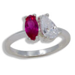Toi et Moi Marquise and Pear Pre-notched Ring Mounting