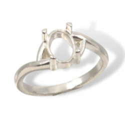 Oval 8x6mm Cabochon Offset Ring Mounting