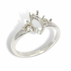 Marquise Accented Pre-notched Ring Mounting