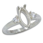 Accented Marquise Ring - Semi Mount