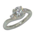 Lab Created Diamond 1.27ct D VVS2 Round Three Stone Ring