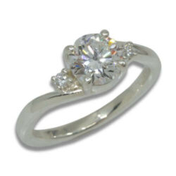 Lab Created Diamond 1.27ct D VVS2 Round Three Stone Ring