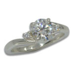 Lab Created Diamond 1.27ct D VVS2 Round Three Stone Ring