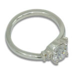 Lab Created Diamond 1.27ct D VVS2 Round Three Stone Ring