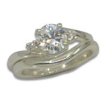 Lab Created Diamond 1.27ct D VVS2 Round Three Stone Ring - With Matching Band