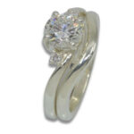 Lab Created Diamond 1.27ct D VVS2 Round Three Stone Ring - With Matching Band