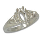 Marquise 2.5mm Triple Side Accent Pre-notched Ring Mounting
