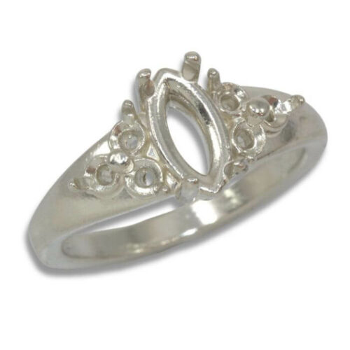 Marquise 2.5mm Triple Side Accent Pre-notched Ring Mounting
