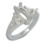 Marquise Triple Side Accent Pre-notched Ring Mounting
