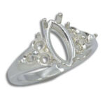 Marquise Triple Side Accent Pre-notched Ring Mounting