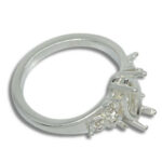 Marquise Triple Side Accent Pre-notched Ring Mounting