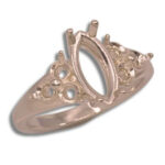 Marquise Triple Side Accent Pre-notched Ring Mounting
