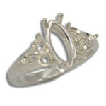 Marquise Triple Side Accent Pre-notched Ring Mounting