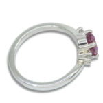Natural Purple Pink Spinel Oval Accented Ring