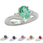 Lab Created Oval Accented Ring