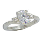 Moissanite Oval Accented Ring