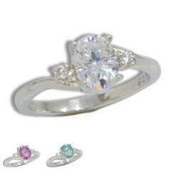 Moissanite Oval Accented Ring