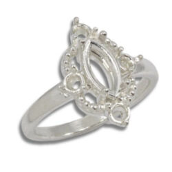 Marquise Accented Milgrain Pre-notched Ring
